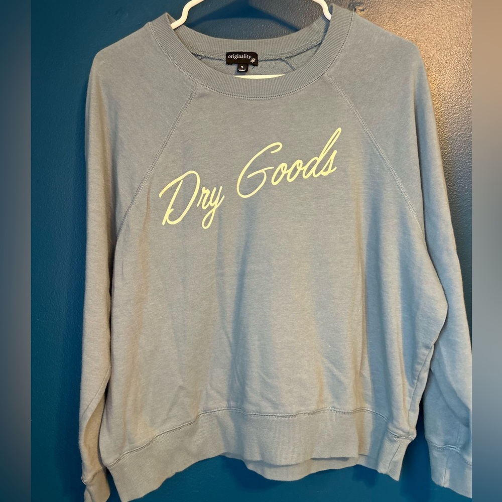 Dry Goods Blue logo sweatshirt